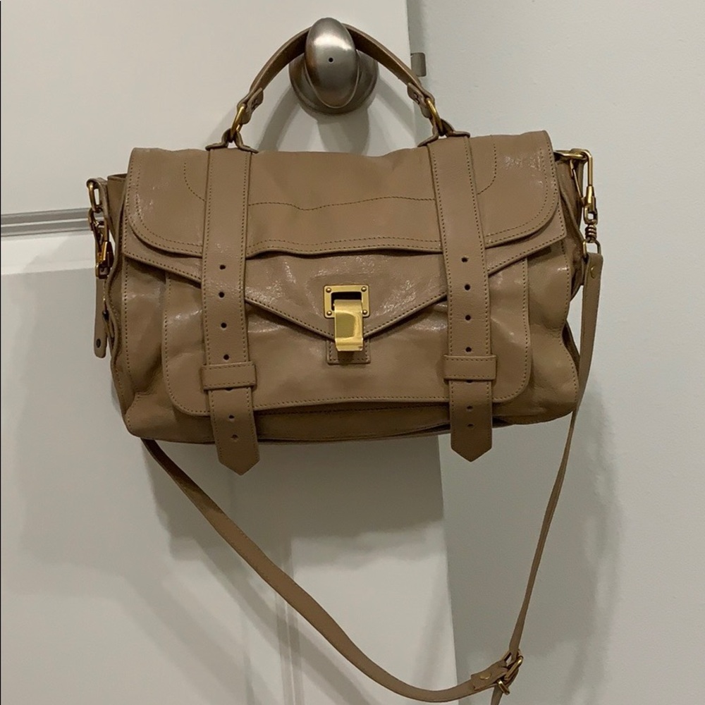 Proenza Schouler Brown Satchel with Gold Accents